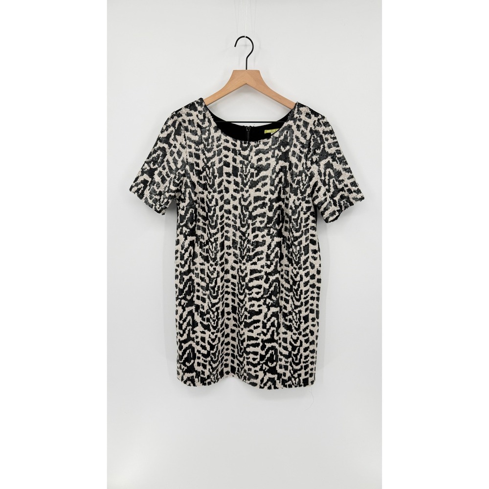 Gianni Bini NWT Shift Dress Size L Sequin Animal Print Glam Cocktail Party LBD